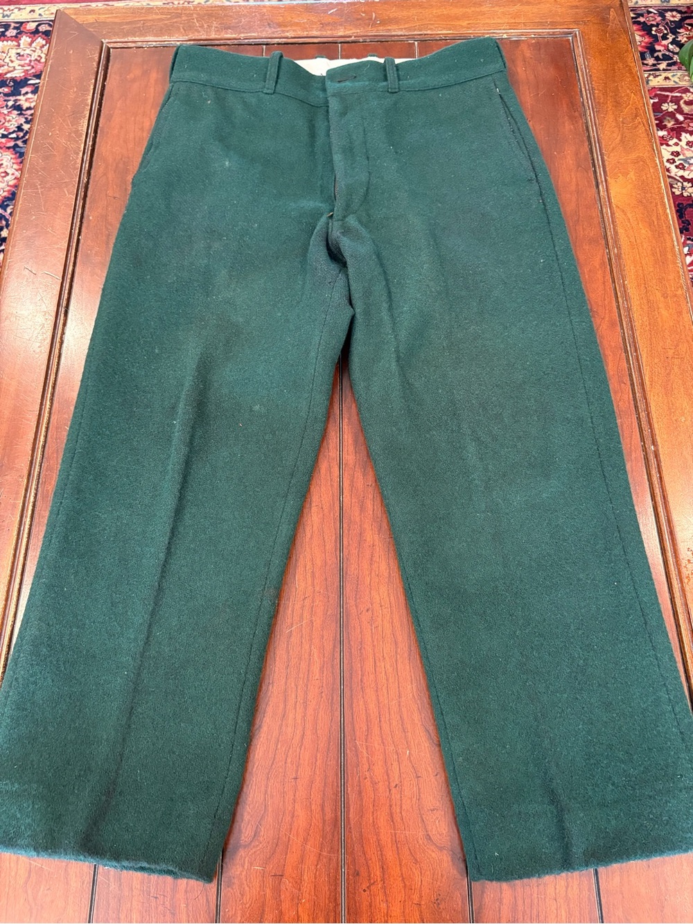 Johnson Woolen Mills Vintage Men’s Dark Green Wool Outdoor/Hunting pants.